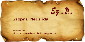 Szopri Melinda névjegykártya