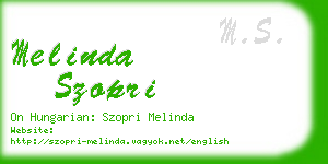 melinda szopri business card